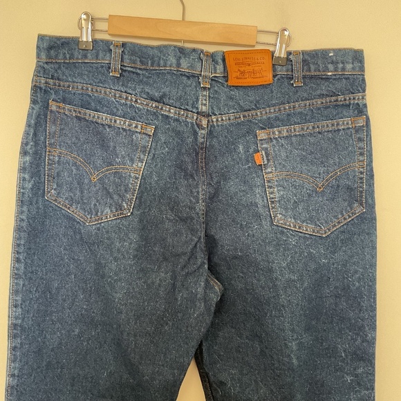 VTG Levis Two Horse Brand Leather Tab Blue Denim Jeans Mens 42 x 32 Made in USA - Picture 6 of 15